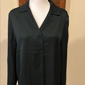 Quince Forest Green Top with long sleeves - Large